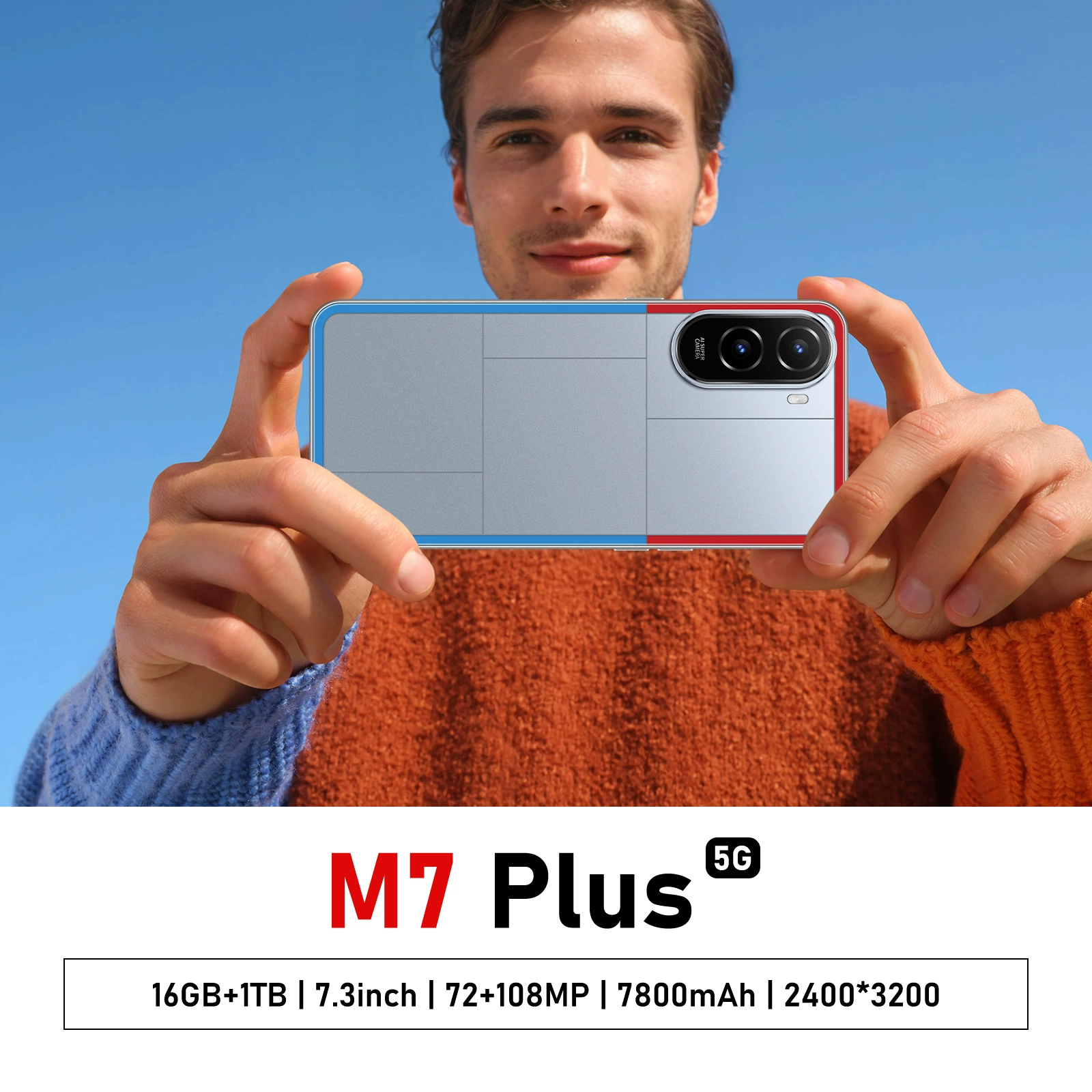 (Кросс-бордер торговля), мобильный телефон, смартфон, 7 плюс, 7.3 дюйма, широкий экран, 16gb, 4G, Android 10
