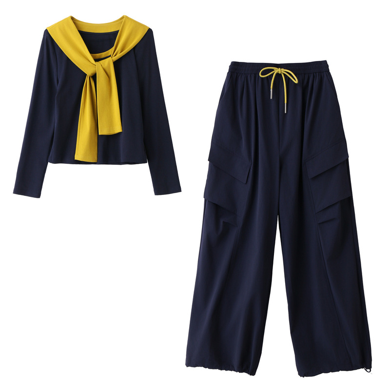 休闲运动两件卫衣套装女2025秋季宽松上衣直筒裤运动服两件套初秋|undefined