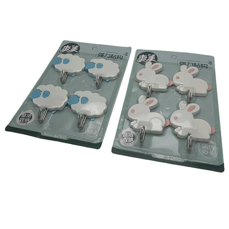 L6333 9060 cuatro ganchos adhesivos fuertes ganchos adhesivos toallas de baño ropa mochila escoba ganchos adhesivos sin clavos