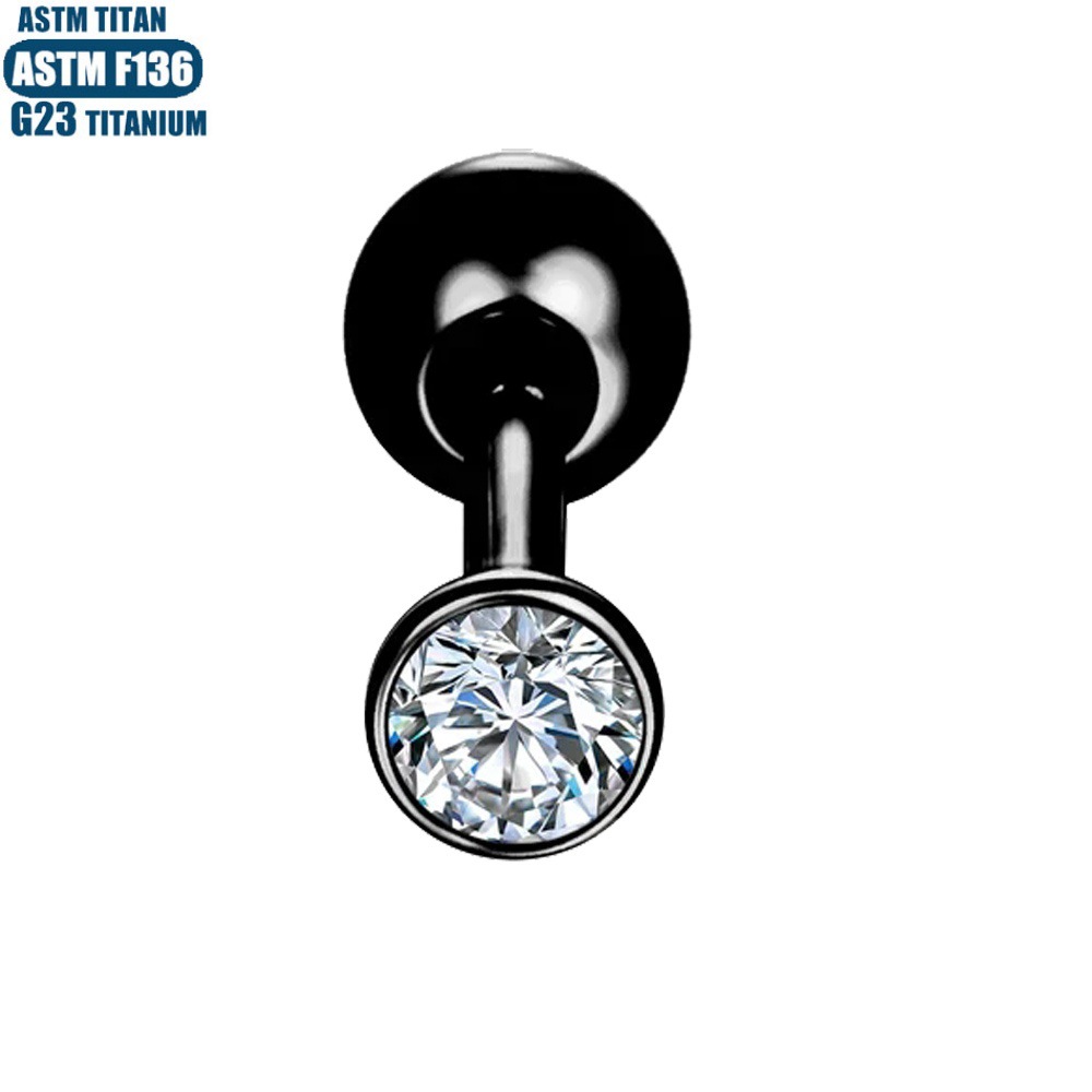 16G labret stud size and finish detail