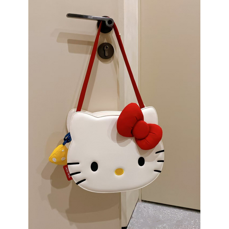 新しい猫頭型レディースショルダーバッグ漫画少女かわいいハローキティバッグ大容量バッグ|undefined