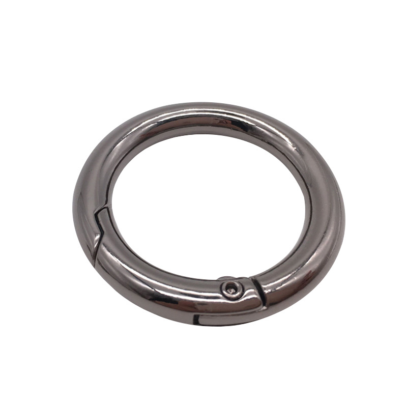 Fábrica al por mayor aleación de zinc hebilla de resorte hebilla circular metal anillo de resorte anillo abierto llavero hardware accesorios llavero image 7