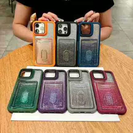 琪影适用于苹果iPhone15/16手机壳防摔支架保护壳气囊渐变防指纹