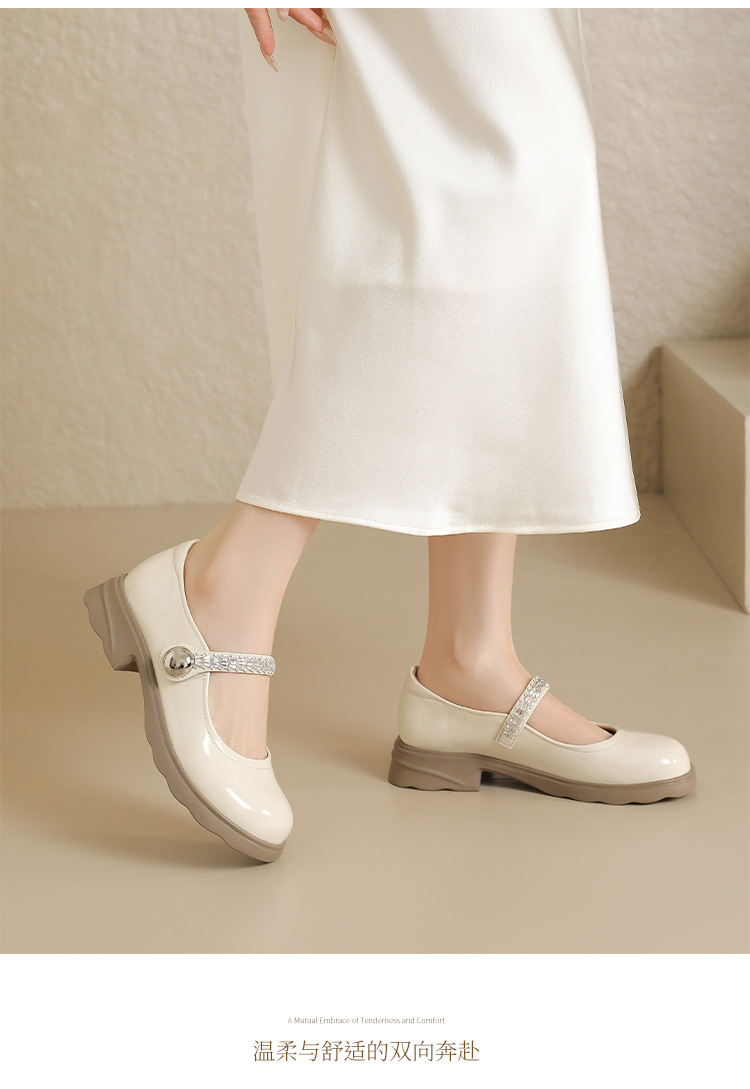 Giày Mary Jane nữ đế dày quai ngang phong cách Pháp — AW181 Màu be chi tiết 20