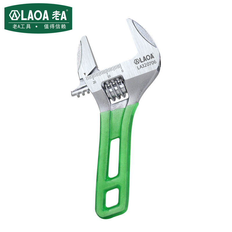 老A活动扳手轻型大开口短柄活络扳手机修工具6英寸 LA320706
