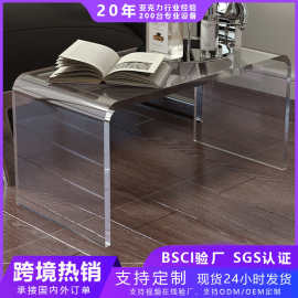 亚克力透明飘窗桌子阳台家用小茶几矮卧室坐地书桌床上电脑桌家具
