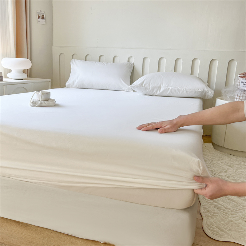 Cama de clase A para madres y bebés una sola capa de cama de cuatro estaciones de color sólido universal cubierta de cama desnuda cubierta de algodón protector contra el polvo