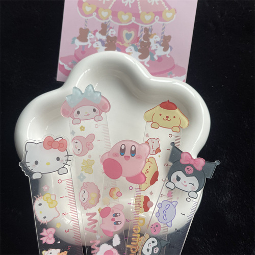 New Sanrio ruler student painting Melody cinnamon dog Kurome measuring ruler cute cartoon stationery