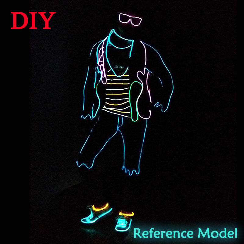 El fluorescente danza ropa luminosa aventura rey fiesta bola rendimiento ropa luminosa apoyos LED láser danza ropa luminosa