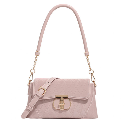 High-end light luxury texture rhombus armpit bag for women 2024 spring and summer new baguette bag niche versatile single shoulder crossbody bag