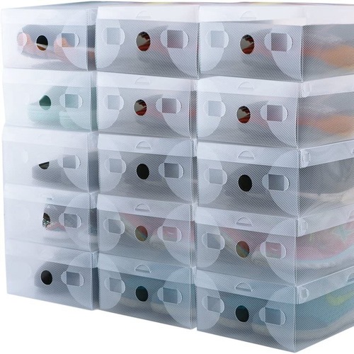 Integrated clamshell transparent men's and women's storage box PP shoe box plastic box wholesale foldable shoe box exquisite life