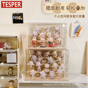 Bubble Mart Display Box Blind Box Storage Display Stand Acrylic Transparent Dustproof Lego Handheld Ornaments Display Cabinet