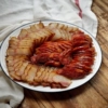 2 pounds of spicy sausage + 1 pound of pork belly (-)