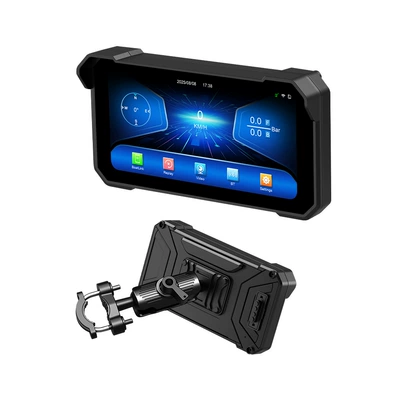6.25inch Motorcycle Carplay Portable Screen Car Navigation Gps Positioning Motorcycle Dash Cam (Motorcycle driving recorder) - set-black