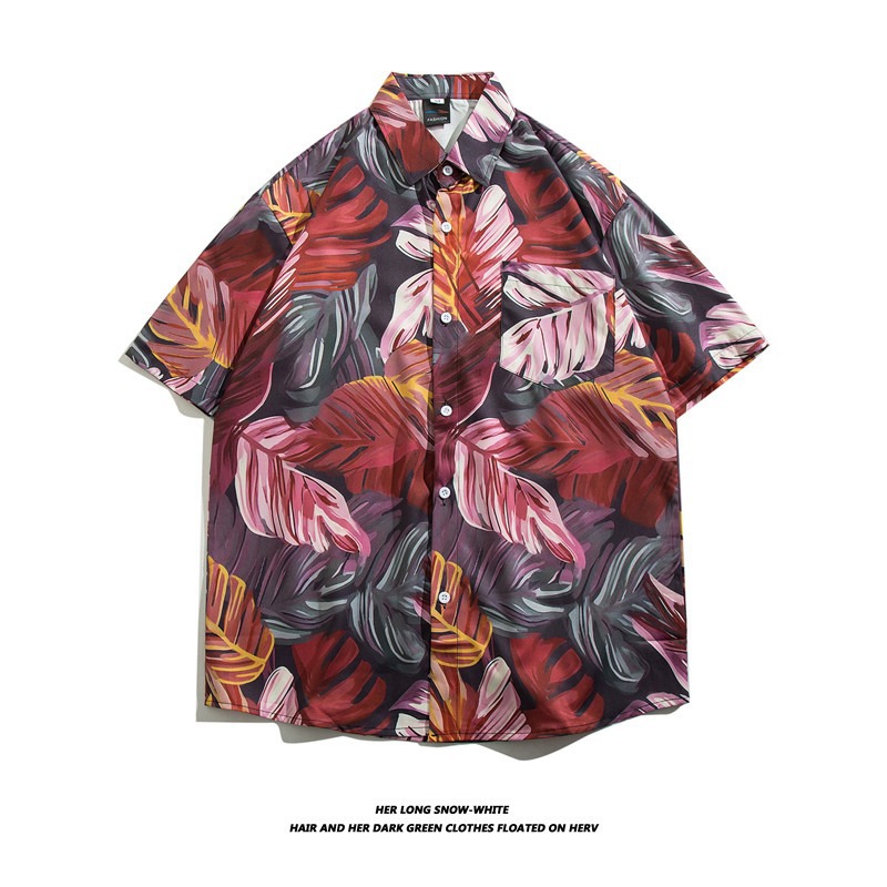 Camisa con botones de solapa suelta de manga larga de todo fósforo de la calle para hombres Venta caliente Flor colorida Impresión digital 3D