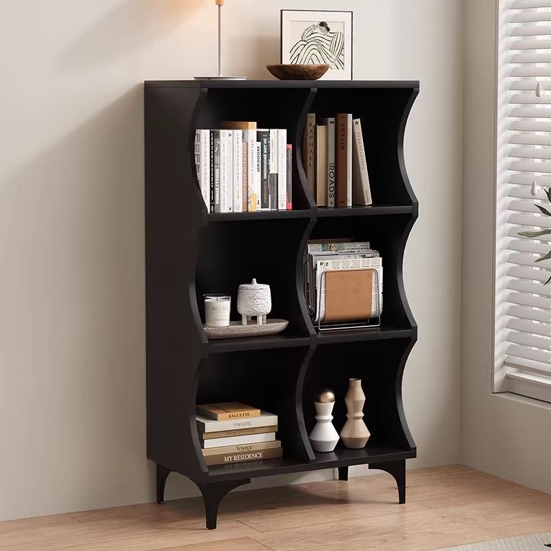 Simple Modern Black Plaid Cabinet Internet Celebrity Cabinet High-Value Storage Sideboard Bookcase Floor-Standing Creative Plaid Cabinet