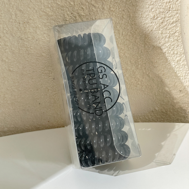 Combinación de 9 piezas línea telefónica cuerda de pelo Internet celebridad gradiente transparente cuerda de pelo fresco Corea del Sur banda de goma ins tie anillo de pelo