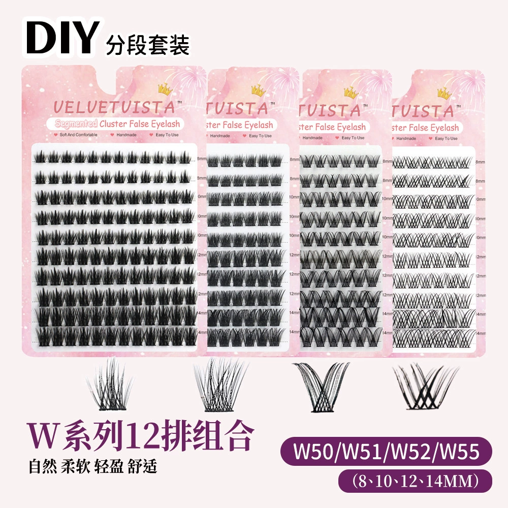 Diy lash однокоробчатые накладные ресницы однокластерные натуральные черные стебли самопривитые ресницы