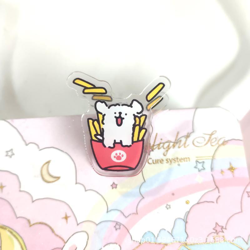 透明アクリルppクリップライン子犬ポテトチップスハンバーガー漫画クリエイティブクリップ試巻クリップ便箋クリップ|undefined