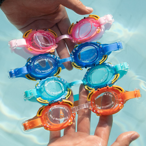 Ruihe children's waterproof high-definition swimming goggles girls and boys crab pattern swimming goggles factory supply