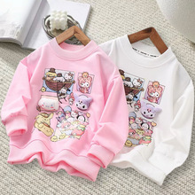 女孩童卫衣休闲春装2025新款洋气上衣中小童春秋立体可爱卡通卫衣