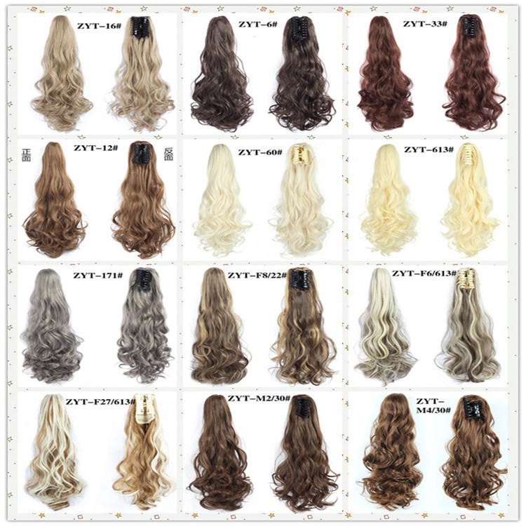 Venta al por mayor de la fábrica peluca Cola de Caballo hembra Pelo Largo onda grande clip largo pelo rizado red Rojo Alta Cola de Caballo peluca pieza