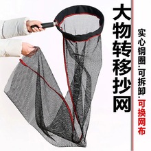 大物转移抄网网兜挪鱼网青鱼鳄鱼草鱼大鱼转移网不锈钢巨物抄网