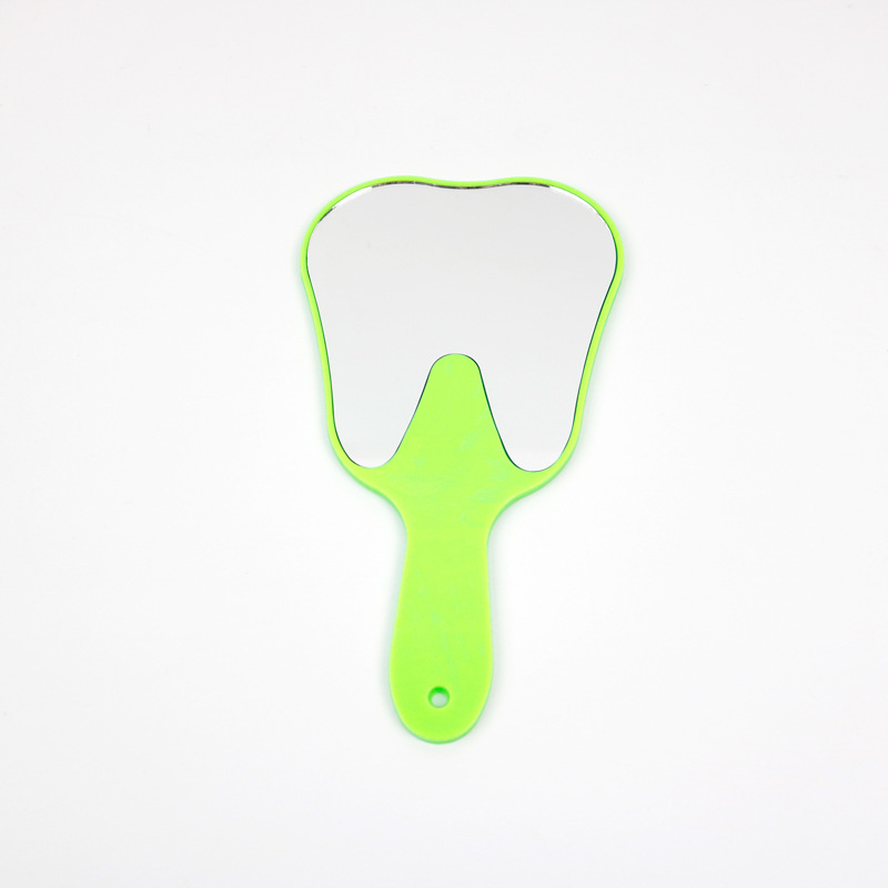 Dental espejo de la joyería del diente espejo de la Clínica oral pequeño espejo redondo de la joyería espejo cosmético en forma de diente espejo pequeño