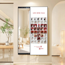 2025新款婚纱照隐形可推拉全身镜关闭遮挡婚礼穿衣镜装饰挂画