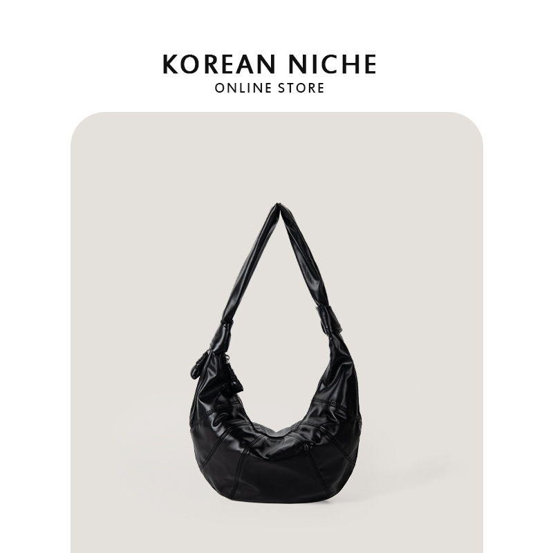 2024 New Korean niche design soft leather pleated shoulder armpit, suitable for women's versatile commuter bags_voghion.com