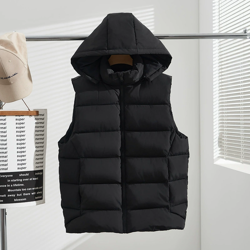 Зимний новый толстый MM большой размер корейская версия толстый жилет утолщенная жилет теплое пальто с капюшоном хлопчатобумажный топ S5575