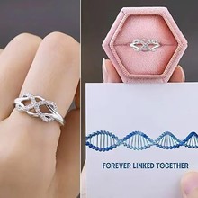 跨境时尚微镶锆石线条交叉倒8字戒指女士镂空指环设计感外贸饰品