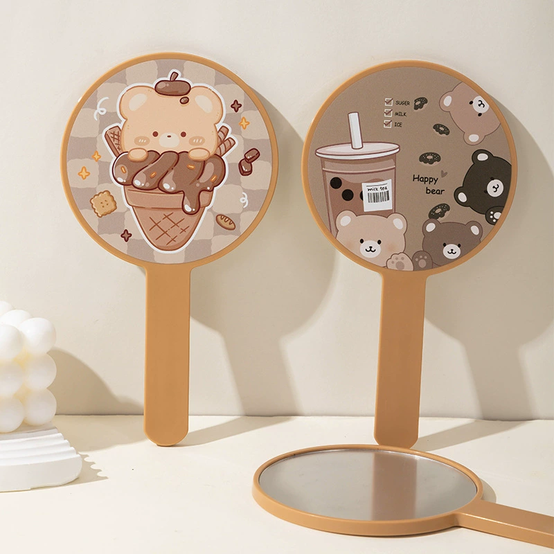 Большой размер 369 шоколадных ручных зеркал мультфильм цвет карри косметическое зеркало рука рука держит зеркало подарок на день рождения женщина