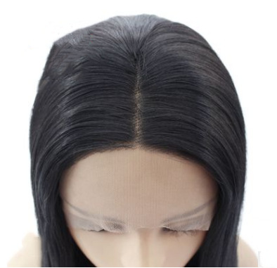 Europa y los Estados Unidos en el comercio exterior negro Bobo cabeza corta pelo recto frente peluca de encaje fibra química pelo al por mayor LW0082