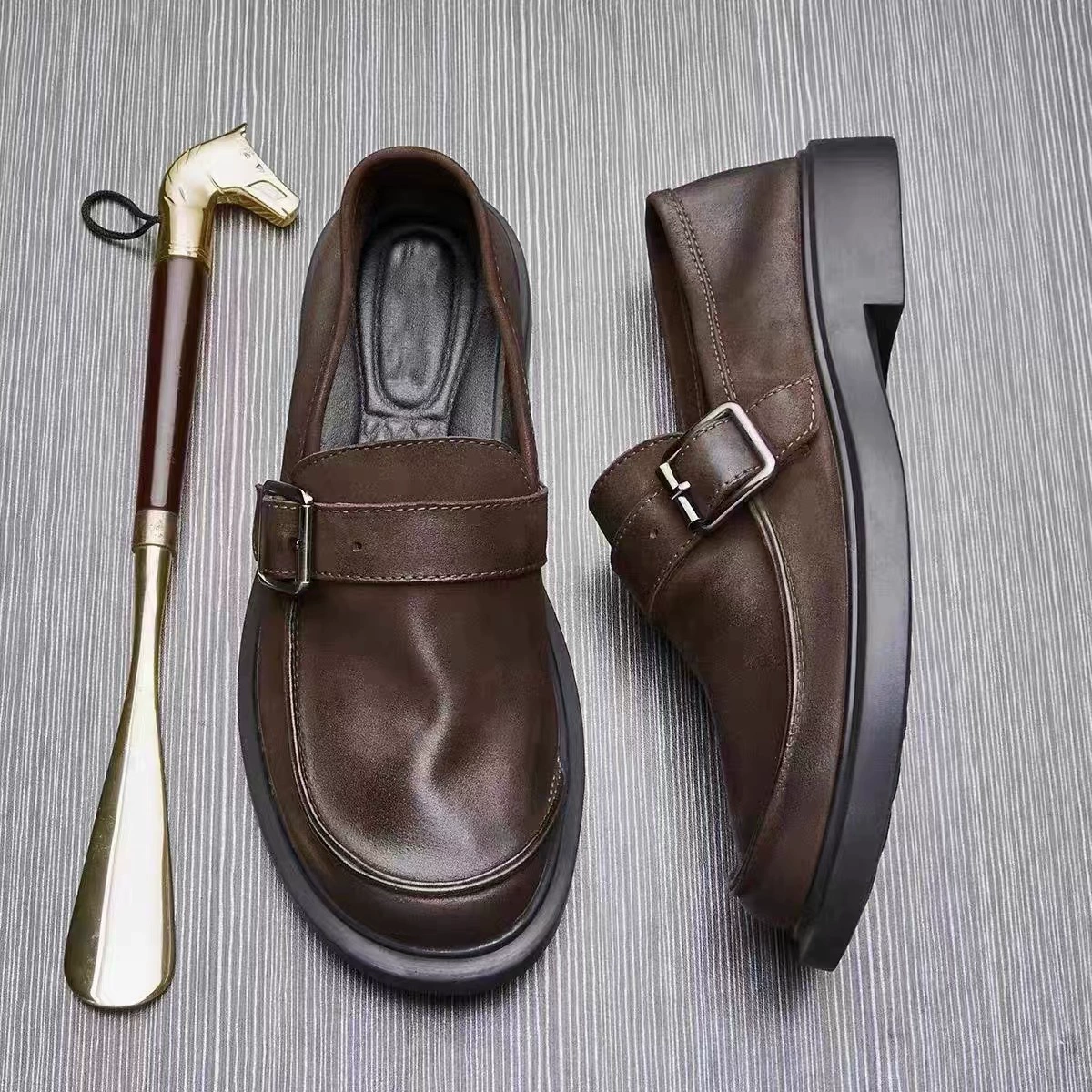 Новый матовый слой из коровьей кожи супер мягкий бизнес повседневная английская ретро кожаная обувь широкая мужская обувь широкие ноги мужская обувь