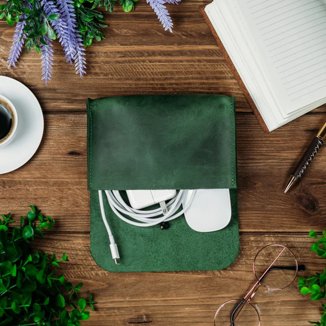 充电器移动电源收纳包PU皮革数码配件皮套便携平板电脑鼠标收纳袋