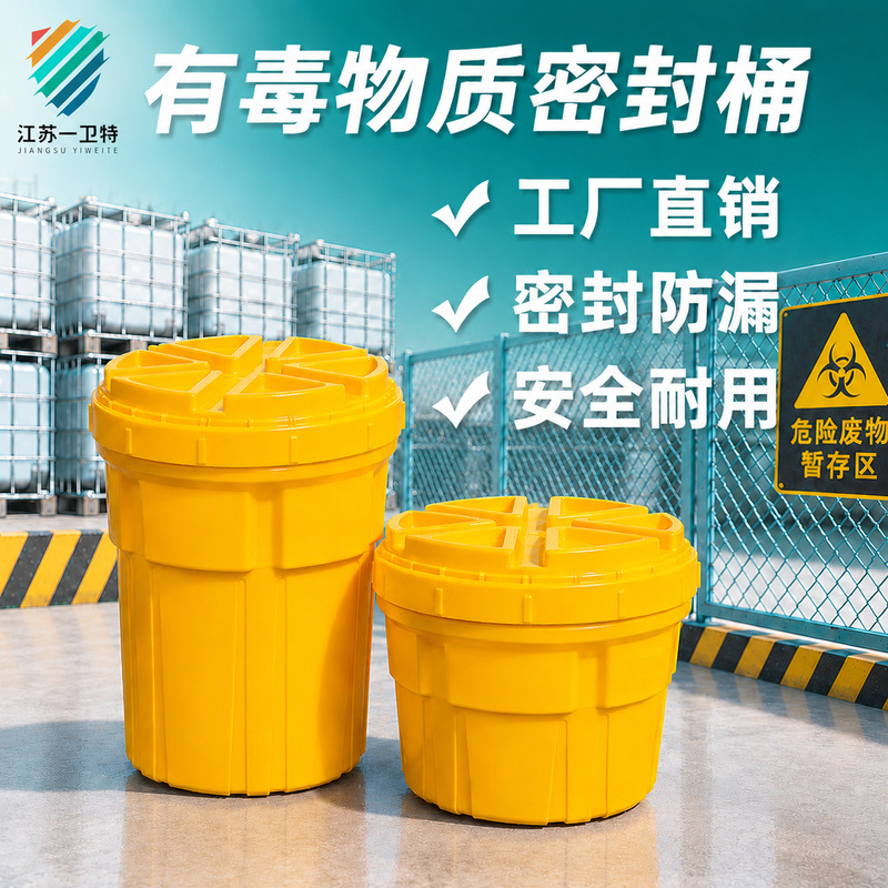 20-Gallon Sealed Storage Container for Hazardous Waste and Toxic Substances, Industrial Chemical Leak-Proof Container