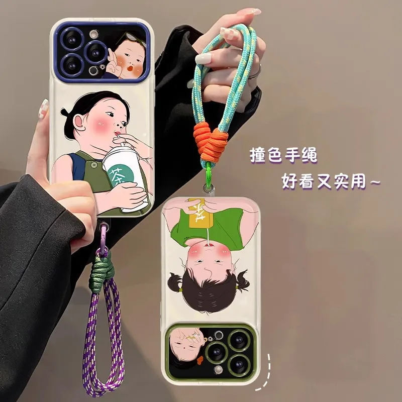 Cute Girl-Friendly Silicone Phone Case for iPhone 16 with Large Window, 15 Pro Max, 14 Cartoon, 13 Apple