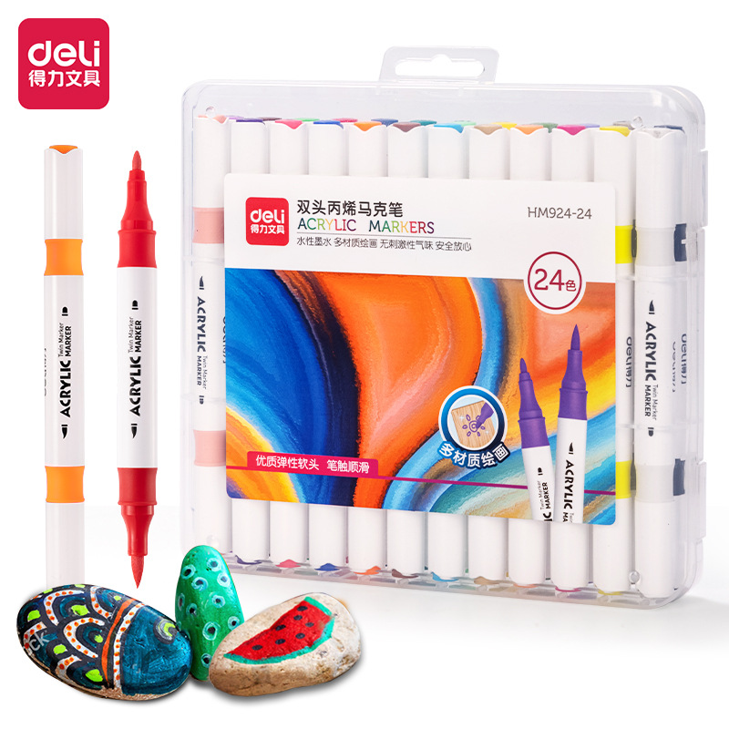 Délix HM924 - 24 / 36 color doble cabeza acrílico marcador de tinta suave color rico graffiti pincel