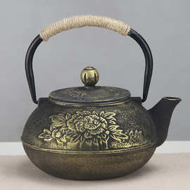 复古800ml牡丹 日式风煮水泡茶手工铸铁壶家用养生茶壶水壶铁茶壶