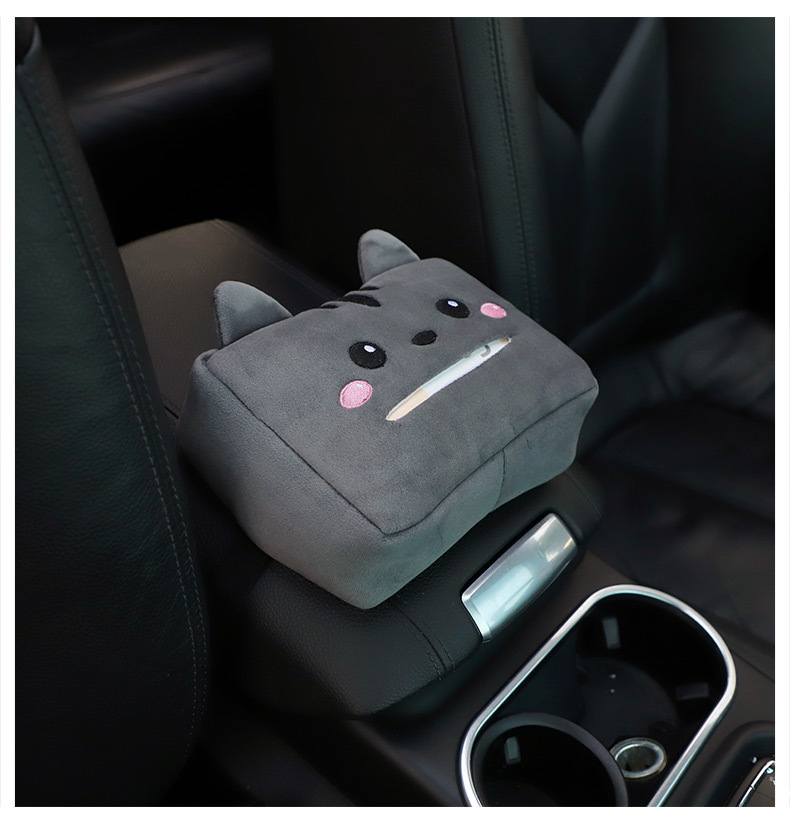 Cartoon Car Tissue Box Multifunctional Car Tissue Box Car Seat Back Sun Visor Armrest Box Tissue Box Cover
