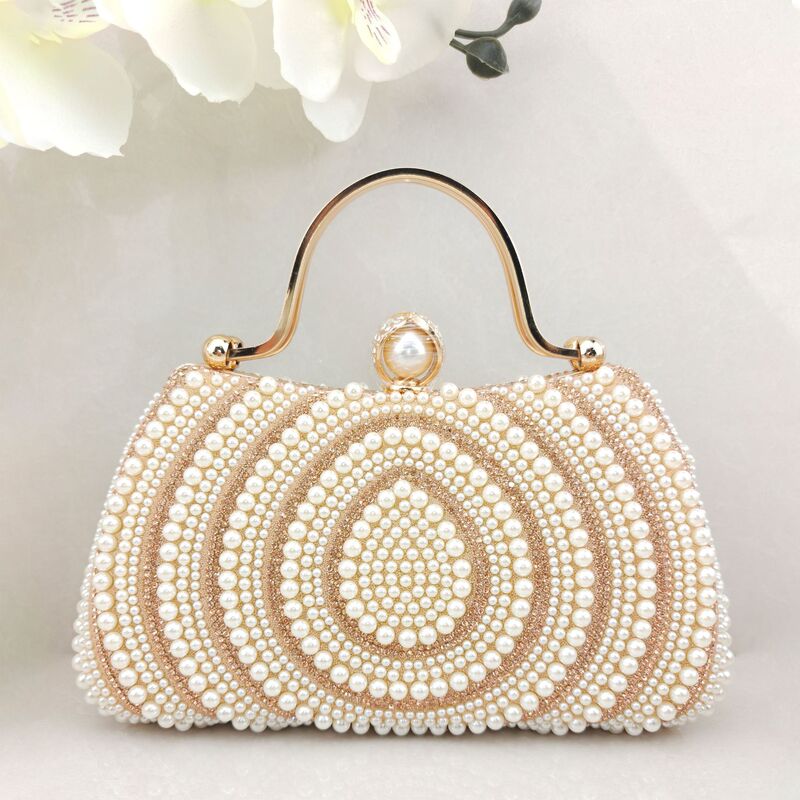 Cross-Border Full Diamond Pearl Evening Bag, Fashionable Dress Clutch Bag, Versatile Crossbody Chain Bag for Ladies' Banquets Cross-Border Full Diamond Pearl Evening Bag, Fashionable Dress Clutch Bag, Versatile Crossbody Chain Bag for Ladies' Banquets