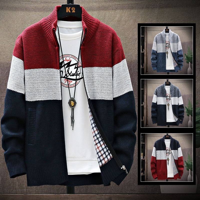 Cross-Border Wholesale New Jacket Men's Youth Sweater Korean Style Casual Cardigan Sweater Thin Top Men's Spring and Autumn