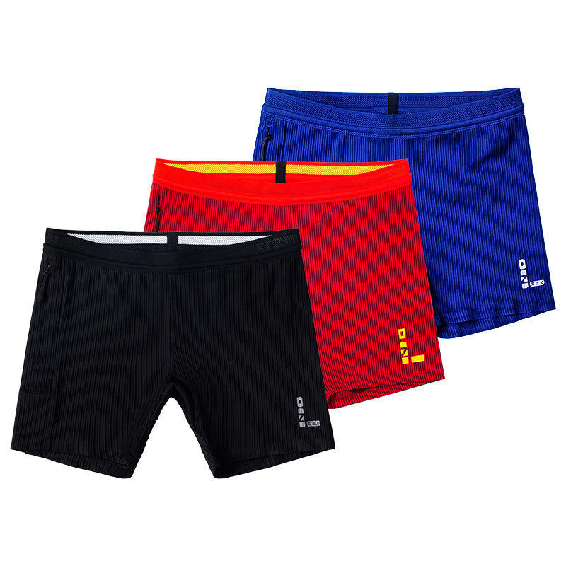 Zero resistance New tight shorts men's track and field running fitness sports training competition quick-drying stretch three pants women