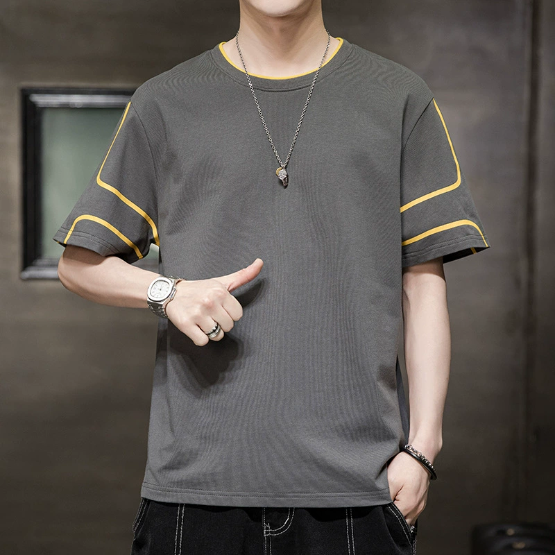 Хлопковая Мужская свободная модная летняя рубашка очень большого размера с короткими рукавами, Футболка с рукавами до локтя, мужская летняя одежда