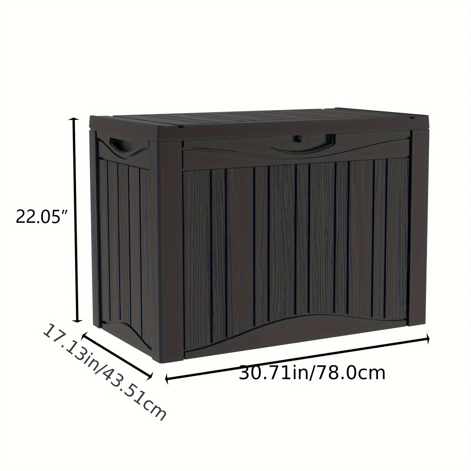 Caja de Almacenamiento de Resina con Cerradura de 48 Galones, Impermeable para Exteriores