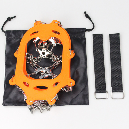 Outdoor non-slip climbing crampons 19 teeth ice and snow stainless steel anti-slip shoe covers silicone ice grip snow ice climbing foot covers
