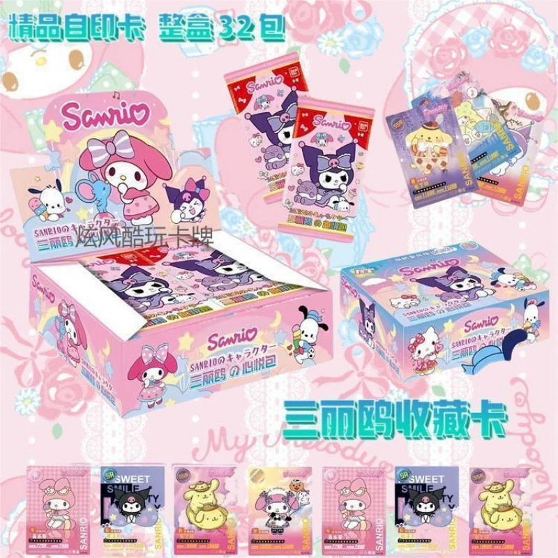 Коллекционные карты Sanrio, ценные и изысканные флеш-карты, Kurome, Cinnamon Dog, Kitty Cat, полный набор карт для игры, целый короб