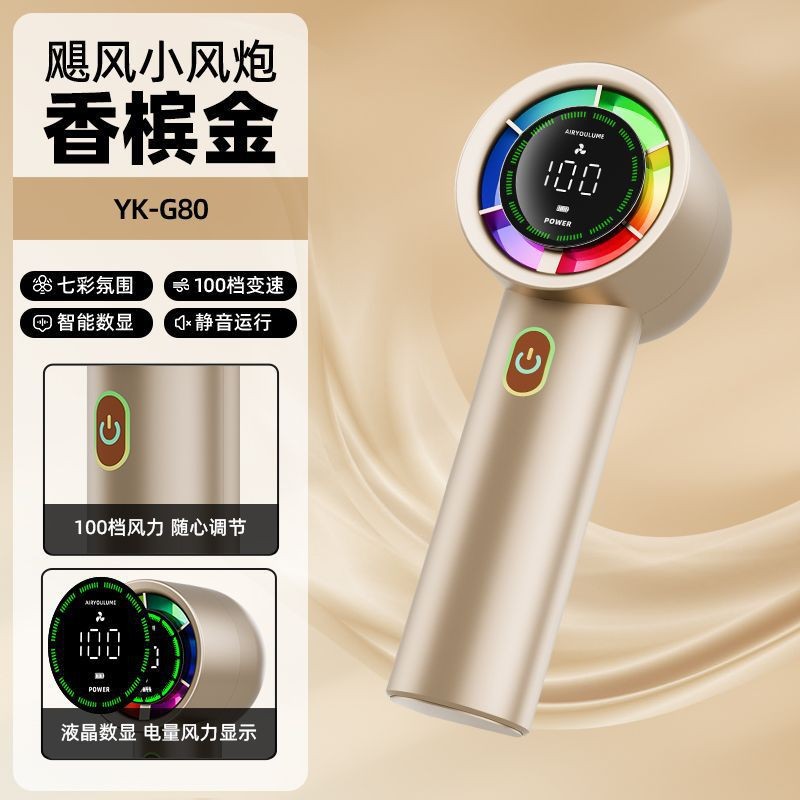 Ventilador de Mano 2025, Recargable por USB, Pequeño, Portátil, Mini, Silencioso, para Dormitorio, Escritorio, Regalo, Cinco Velocidades Ajustables