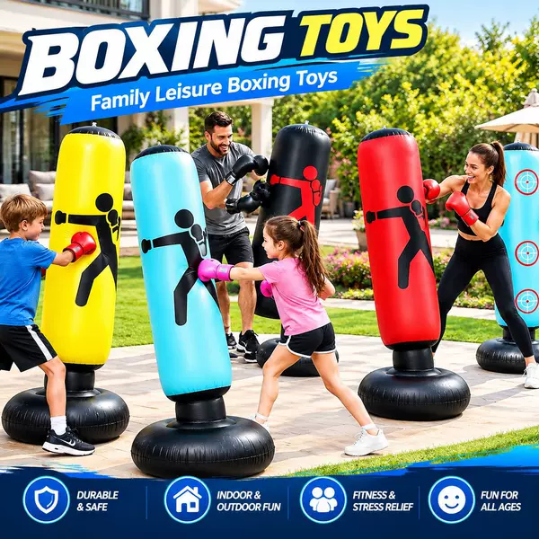 Inflatable Boxing Punching Bag Cross-Border In-Stock Boxing Column Children's Punching Column Toy Wobble Doll Free Shipping